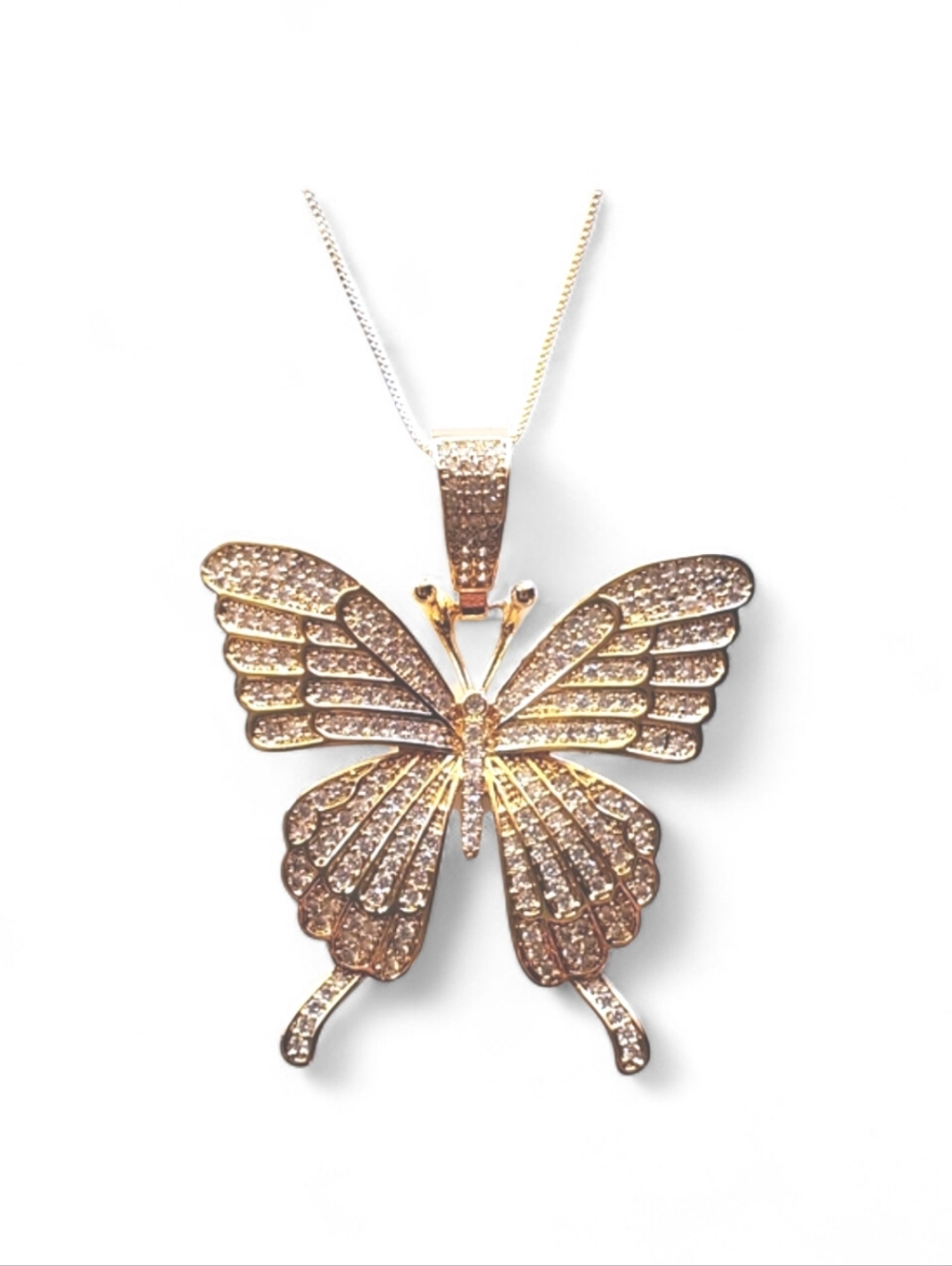CZ Butterfly Pendant Necklace